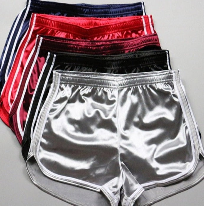 Silk booty shorts on sale