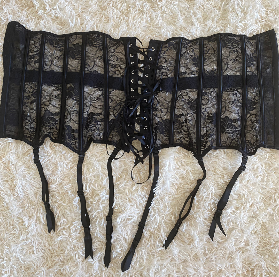 Corset Underbust Bustier Garter Set with Stockings Corset Underbust Bustier Garter Set with Stockings