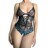 Open Gusset Lace Up Bodysuit