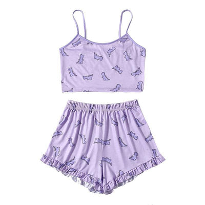 Cotton Short Pajamas Set-Dinosaurs Print - Mon Paradis 