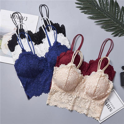 Lace Longline Lined Bralette - Mon Paradis 